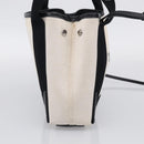 Balenciaga Navy Cabas XS Hand Bag Canvas 2way Black White 390346 Auth ka7055-4