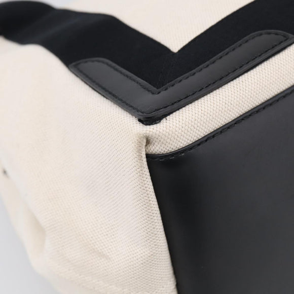 Balenciaga Navy Cabas S Hand Bag Canvas Black White 339933 Auth ka7056A