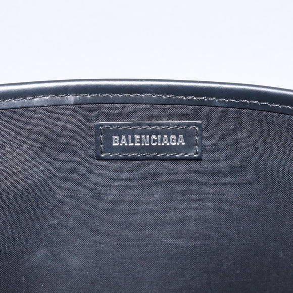 Balenciaga Navy Cabas S Hand Bag Canvas Black White 339933 Auth ka7056A