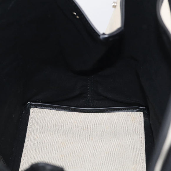 Balenciaga Navy Cabas S Hand Bag Canvas Black White 339933 Auth ka7056A