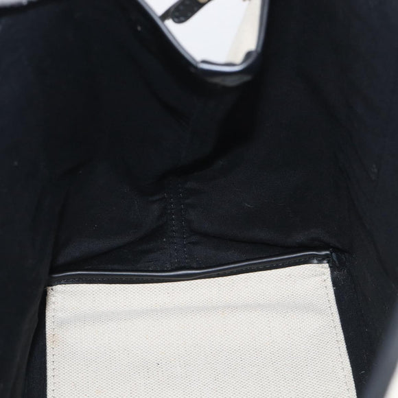 Balenciaga Navy Cabas S Hand Bag Canvas Black White 339933 Auth ka7056A