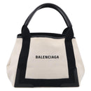 Balenciaga Navy Cabas S Hand Bag Canvas Black White 339933 Auth ka7056A-2