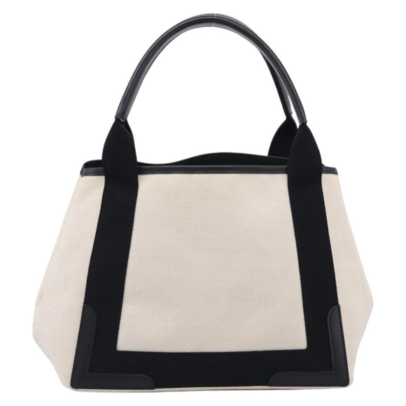 Balenciaga Navy Cabas S Hand Bag Canvas Black White 339933 Auth ka7056A