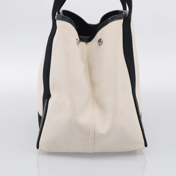 Balenciaga Navy Cabas S Hand Bag Canvas Black White 339933 Auth ka7056A