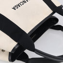Balenciaga Navy Cabas S Hand Bag Canvas Black White 339933 Auth ka7056A-6