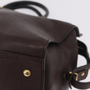 Saint Laurent Cavas Chic Hand Bag Leather Dark Brown Gold Auth ka7057-12