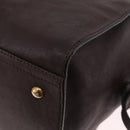 Saint Laurent Cavas Chic Hand Bag Leather Dark Brown Gold Auth ka7057-14