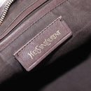 Saint Laurent Cavas Chic Hand Bag Leather Dark Brown Gold Auth ka7057-18