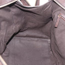 Saint Laurent Cavas Chic Hand Bag Leather Dark Brown Gold Auth ka7057-21