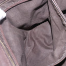 Saint Laurent Cavas Chic Hand Bag Leather Dark Brown Gold Auth ka7057-23