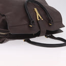 Saint Laurent Cavas Chic Hand Bag Leather Dark Brown Gold Auth ka7057-6