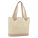 Salvatore Ferragamo Tote Bag Patent Leather Ivory Silver Auth ka7058-1
