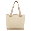 Salvatore Ferragamo Tote Bag Patent Leather Ivory Silver Auth ka7058-3