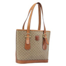 CELINE Macadam Canvas Tote Bag PVC Beige Gold Auth ka7059-1