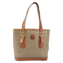 CELINE Macadam Canvas Tote Bag PVC Beige Gold Auth ka7059-2