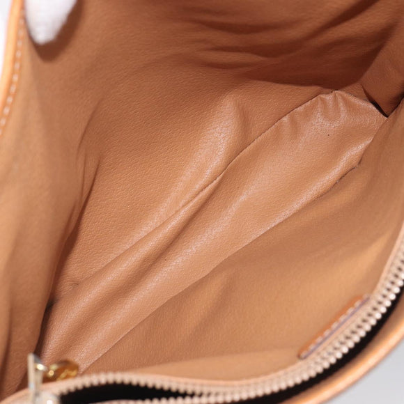 CELINE Macadam Canvas Tote Bag PVC Beige Gold Auth ka7059