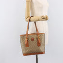 CELINE Macadam Canvas Tote Bag PVC Beige Gold Auth ka7059-24