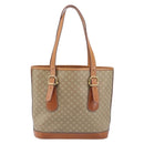 CELINE Macadam Canvas Tote Bag PVC Beige Gold Auth ka7059-3