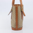 CELINE Macadam Canvas Tote Bag PVC Beige Gold Auth ka7059-4