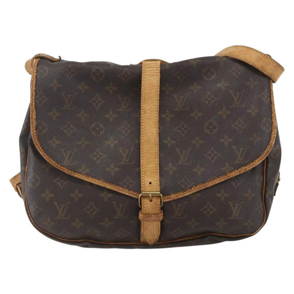 LOUIS VUITTON Monogram Saumur 35 Shoulder Bag M42254 LV Auth ka706
