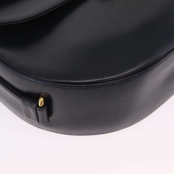 Cartier Shoulder Bag Leather Black Gold Auth ka7060A
