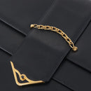 Cartier Shoulder Bag Leather Black Gold Auth ka7060A-14