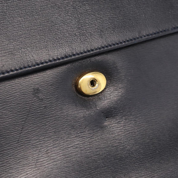 Cartier Shoulder Bag Leather Black Gold Auth ka7060A