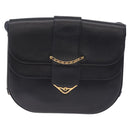 Cartier Shoulder Bag Leather Black Gold Auth ka7060A-2