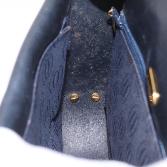 Cartier Shoulder Bag Leather Black Gold Auth ka7060A