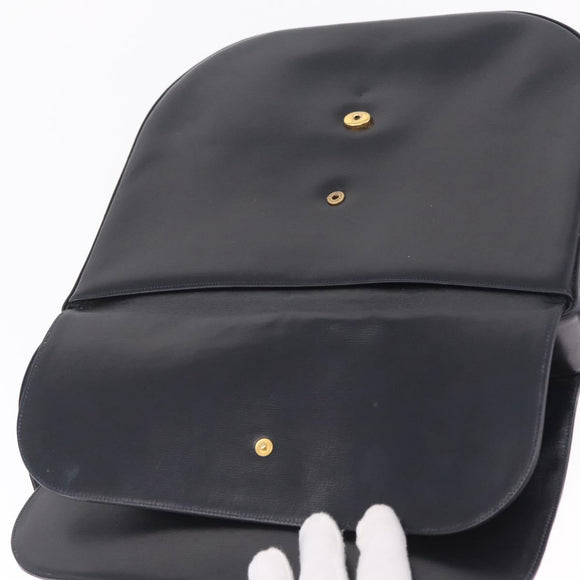 Cartier Shoulder Bag Leather Black Gold Auth ka7060A