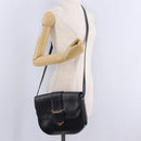 Cartier Shoulder Bag Leather Black Gold Auth ka7060A-26