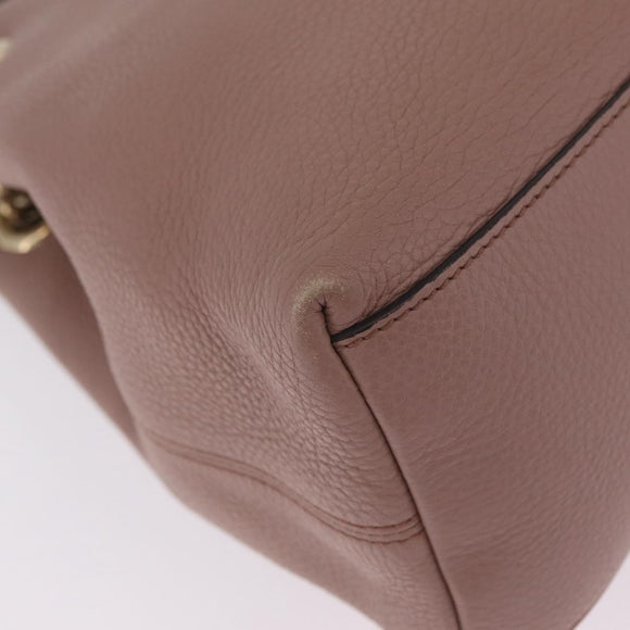 GUCCI Chain Soho Shoulder Bag Leather Pink Gold 308982 Auth ka7062
