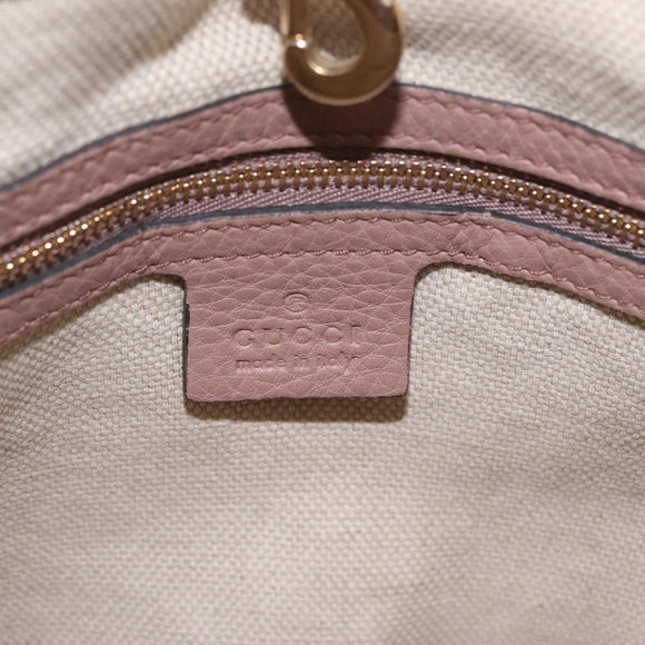 GUCCI Chain Soho Shoulder Bag Leather Pink Gold 308982 Auth ka7062