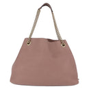 GUCCI Chain Soho Shoulder Bag Leather Pink Gold 308982 Auth ka7062-3