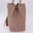 GUCCI Chain Soho Shoulder Bag Leather Pink Gold 308982 Auth ka7062-4