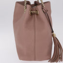 GUCCI Chain Soho Shoulder Bag Leather Pink Gold 308982 Auth ka7062-5
