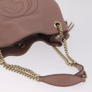 GUCCI Chain Soho Shoulder Bag Leather Pink Gold 308982 Auth ka7062-7