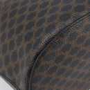 CELINE Macadam Canvas Shoulder Bag PVC Leather Black Gold Auth ka7063V-11