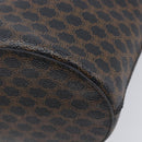 CELINE Macadam Canvas Shoulder Bag PVC Leather Black Gold Auth ka7063V-12
