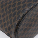 CELINE Macadam Canvas Shoulder Bag PVC Leather Black Gold Auth ka7063V-13
