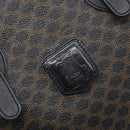 CELINE Macadam Canvas Shoulder Bag PVC Leather Black Gold Auth ka7063V-15