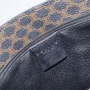 CELINE Macadam Canvas Shoulder Bag PVC Leather Black Gold Auth ka7063V-16