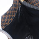 CELINE Macadam Canvas Shoulder Bag PVC Leather Black Gold Auth ka7063V-19