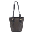 CELINE Macadam Canvas Shoulder Bag PVC Leather Black Gold Auth ka7063V-3