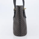 CELINE Macadam Canvas Shoulder Bag PVC Leather Black Gold Auth ka7063V-4