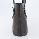 CELINE Macadam Canvas Shoulder Bag PVC Leather Black Gold Auth ka7063V-5