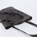 CELINE Macadam Canvas Shoulder Bag PVC Leather Black Gold Auth ka7063V-6