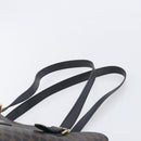CELINE Macadam Canvas Shoulder Bag PVC Leather Black Gold Auth ka7063V-8