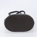 CELINE Macadam Canvas Shoulder Bag PVC Leather Black Gold Auth ka7063V-9