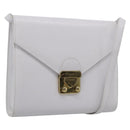 Salvatore Ferragamo Shoulder Bag Leather White Gold Auth ka7065-1